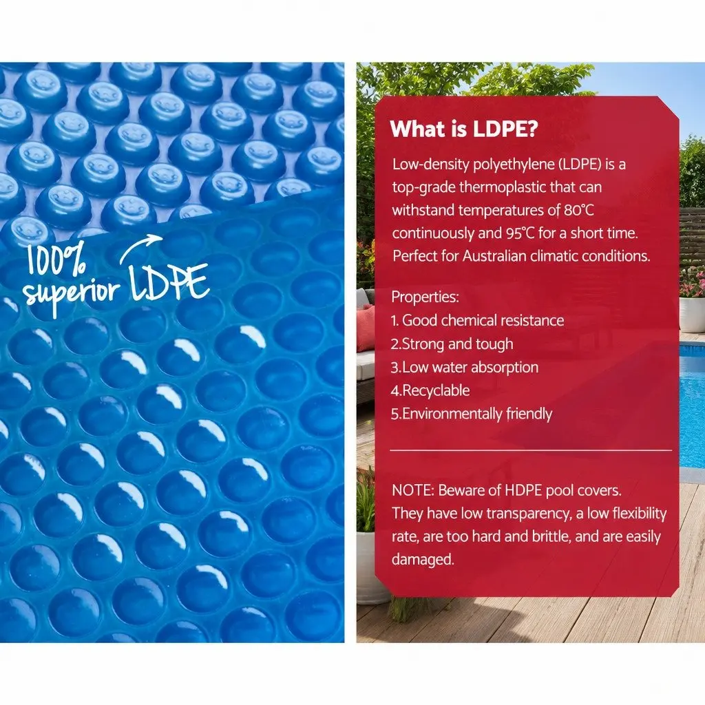 Pool Cover Blue 11x4.8m Solar Blanket 500 Micron with Aluminium Roller System