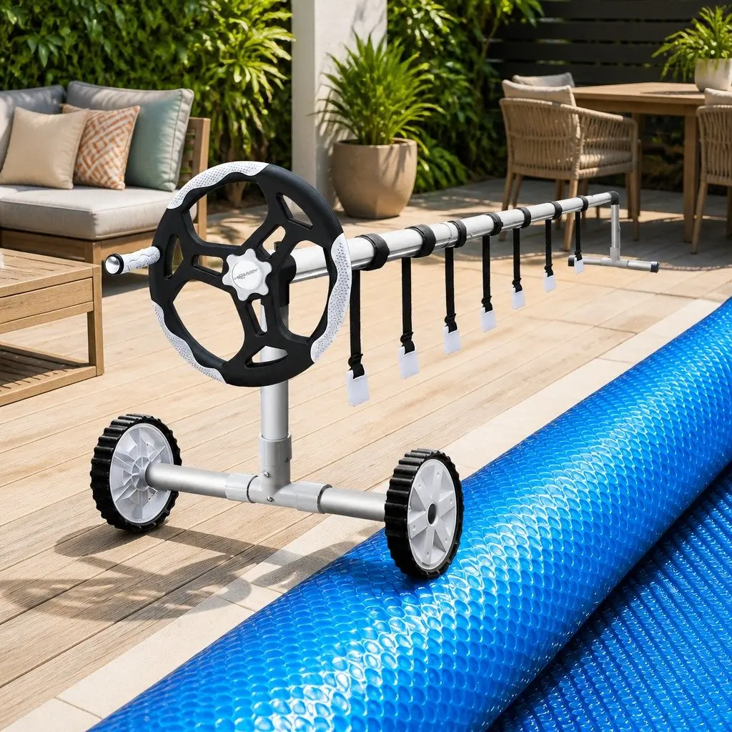 Pool Cover Blue 11x4.8m Solar Blanket 500 Micron with Aluminium Roller System