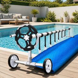 11x4.8m Solar Pool Cover with Aluminium Roller, 500 Micron