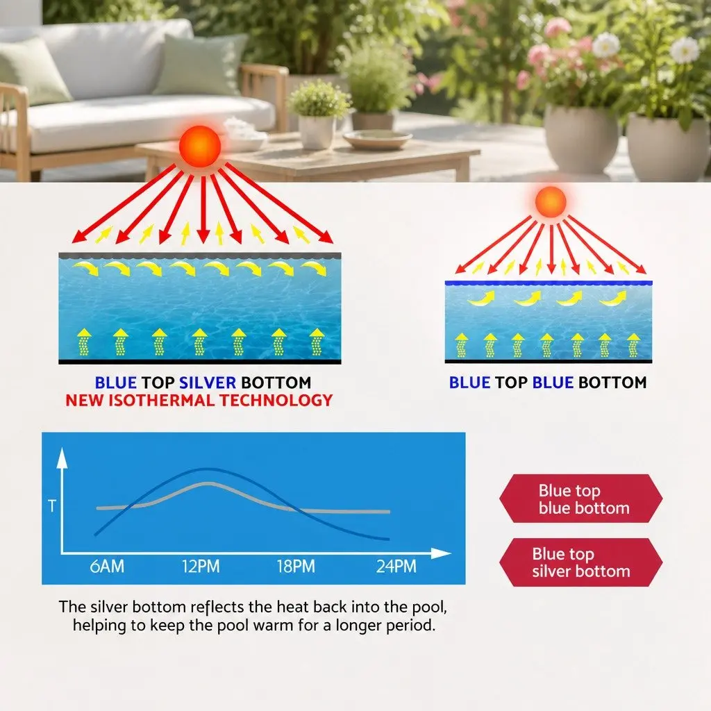 Pool Solar Blanket Cover Blue 11m x 4.8m 500 Micron Isothermal Heat Trap