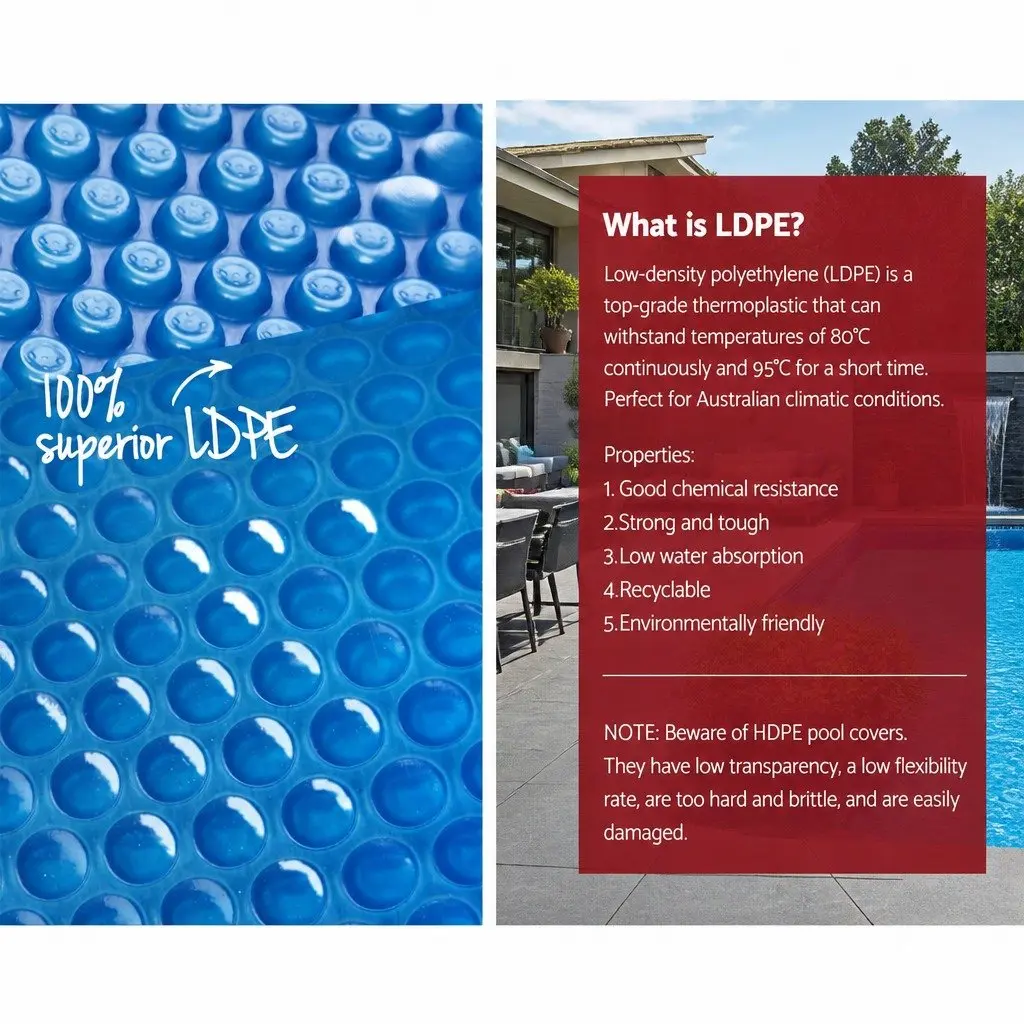 Solar Pool Cover Blue 11x4.8m 500 Micron Heat Retention