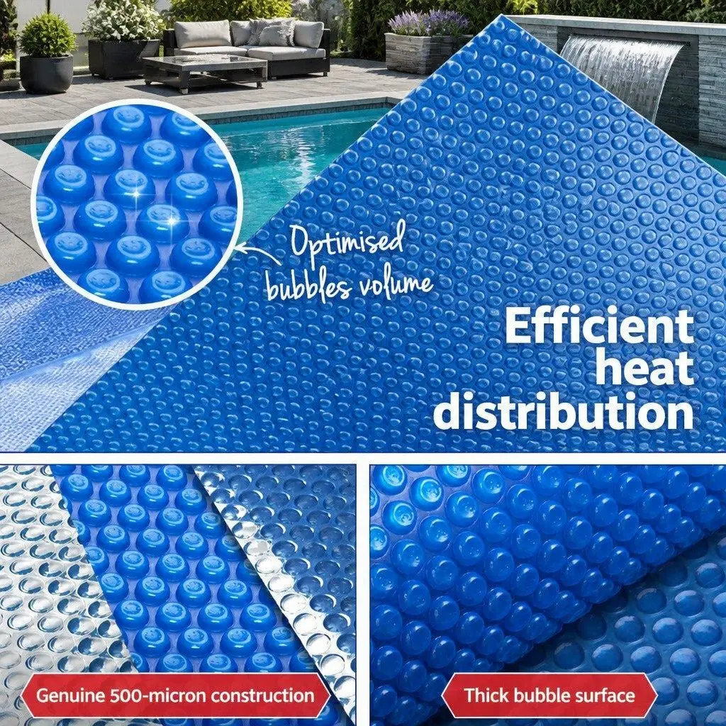 Solar Pool Cover Blue 11x4.8m 500 Micron Heat Retention