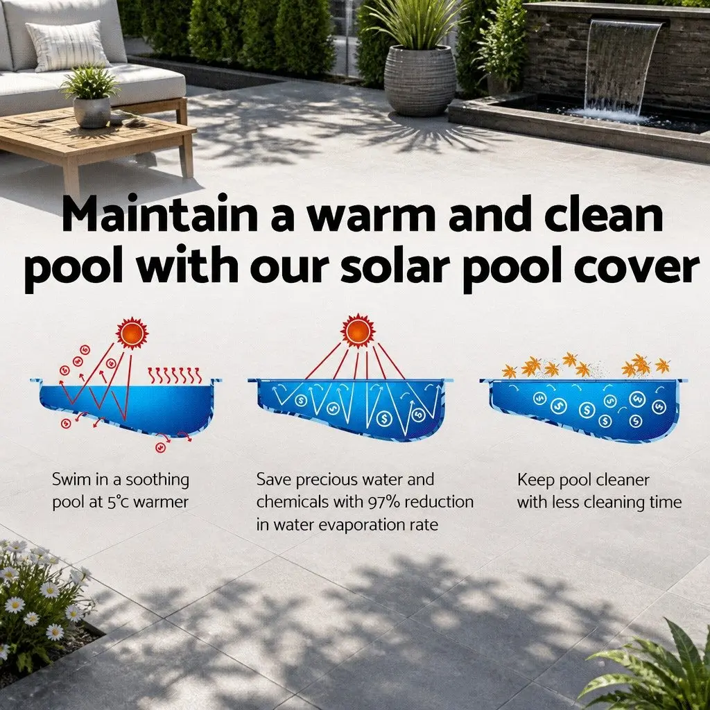 Solar Pool Cover Blue 11x4.8m 500 Micron Heat Retention