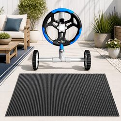 Pool Cover 6.5x3m 600 Micron Solar Blanket with Aluminium Roller 5.55m Black