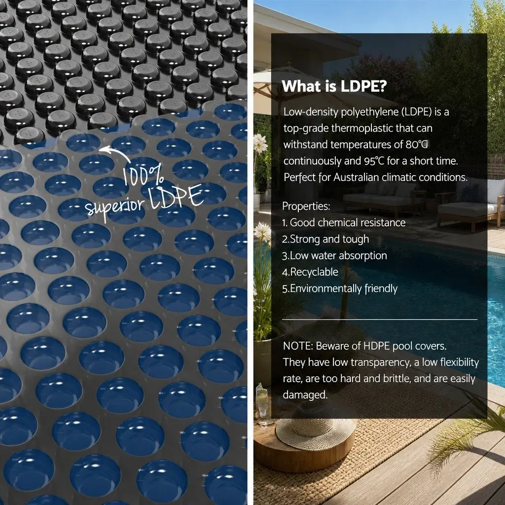Solar Pool Cover 6.5x3m 600 Micron Blue Black with Aluminium Roller 5.55m Adjustable Easy Operation