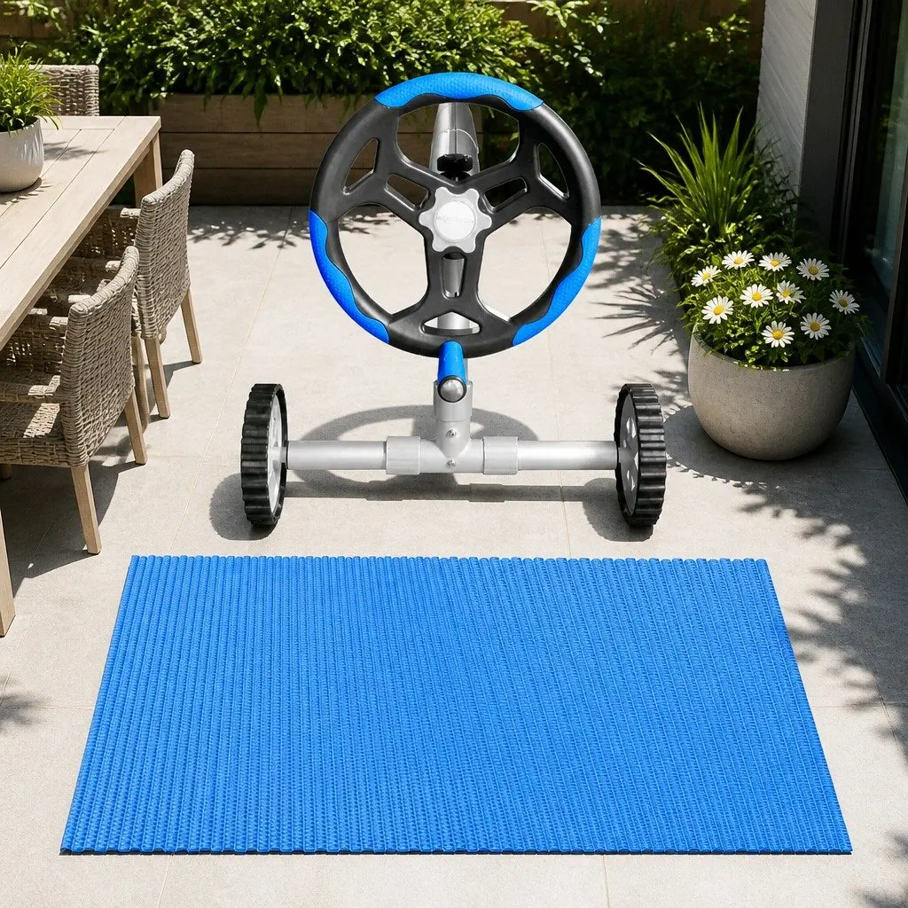 Pool Cover Blue 6.5m x 3m 600 Micron with Aluminium Roller 5.55m