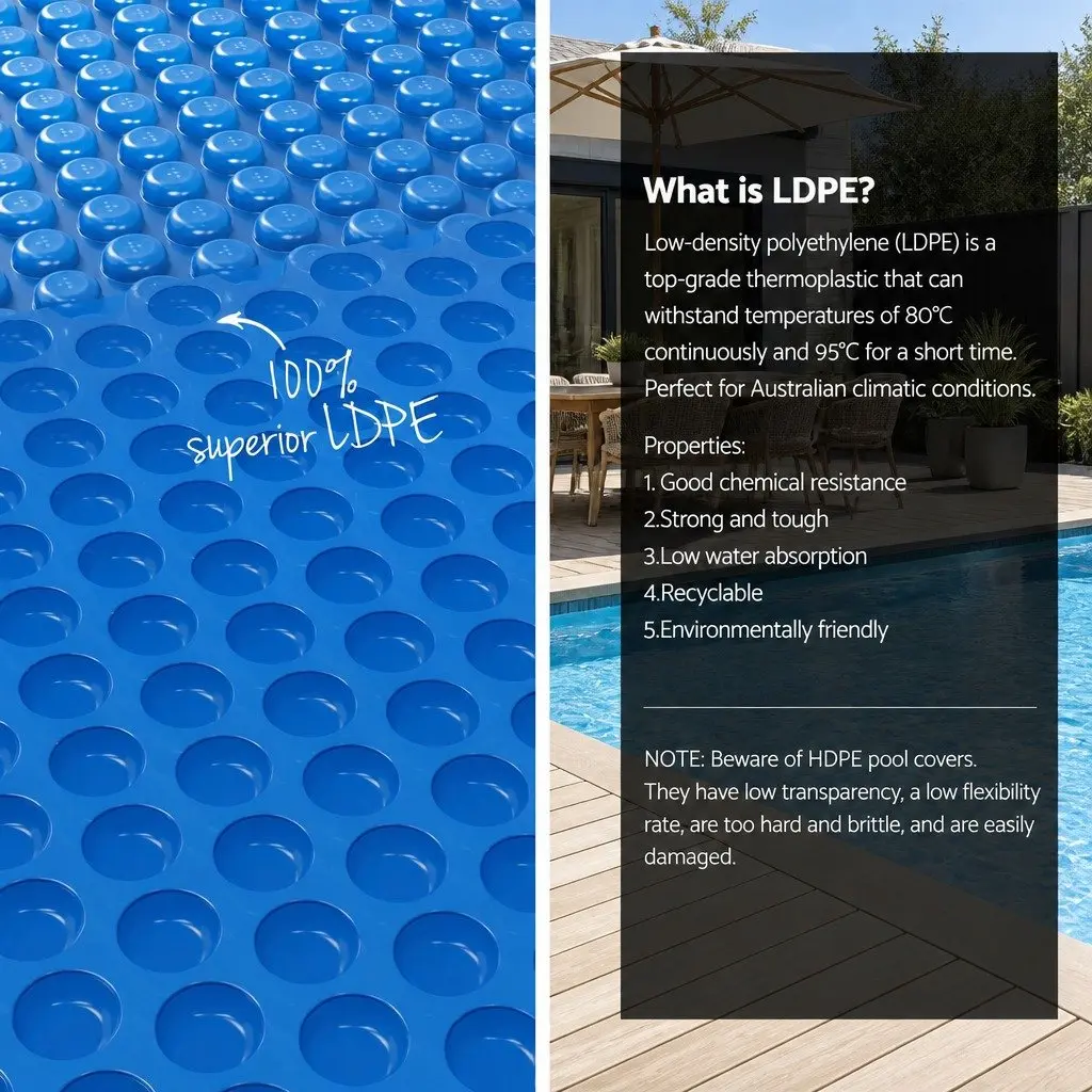 Pool Cover Blue 6.5m x 3m 600 Micron with Aluminium Roller 5.55m
