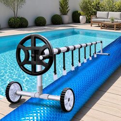 Compact 6.5x3m Solar Blanket and Roller for Your Pool