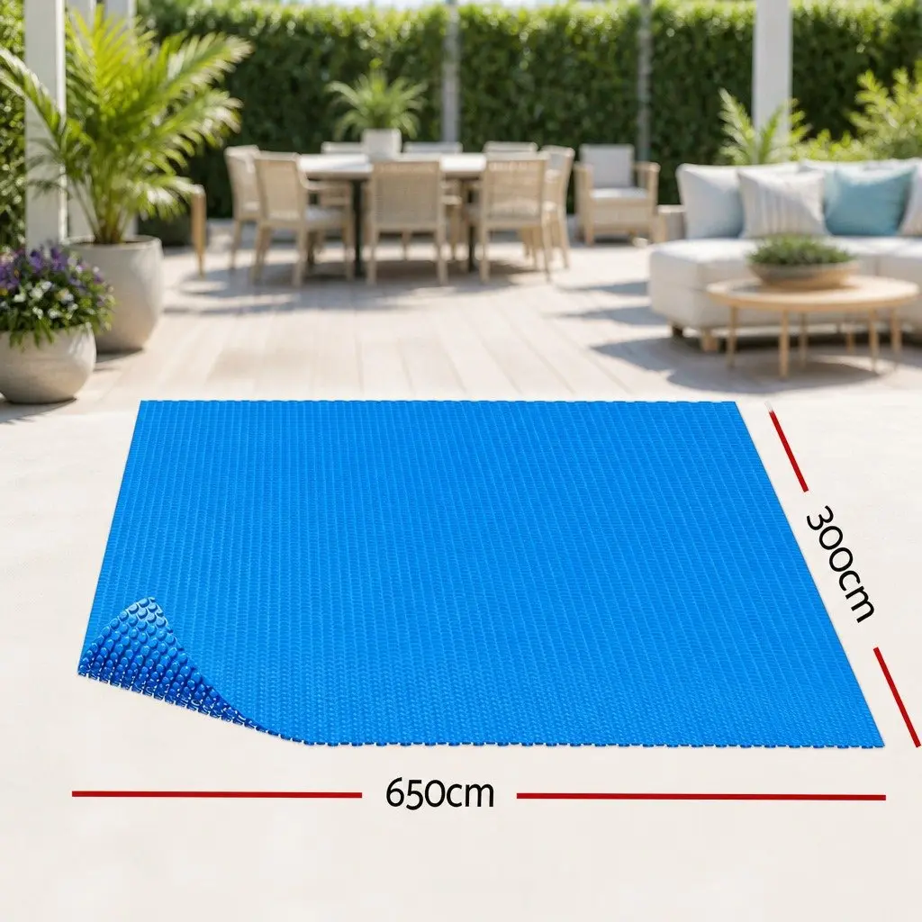 Pool Cover 6.5x3m Solar Blanket 600 Micron Bubble Blue Swimming Pool Protection