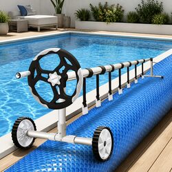 Compact and Efficient 7x4m Solar Pool Cover with Roller
