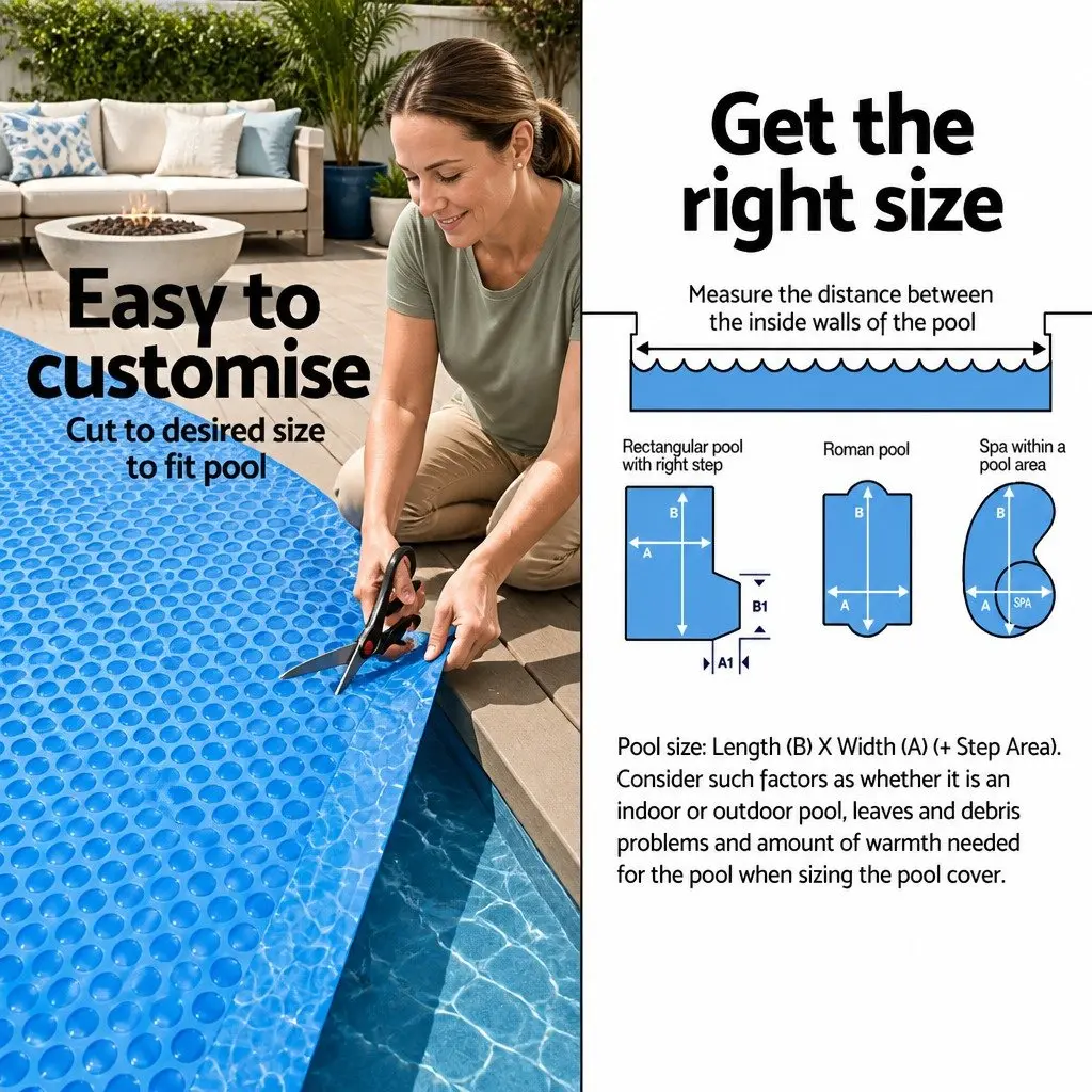 Pool Solar Cover Blue 7m x 4m 600 Micron Bubble Thermal Blanket