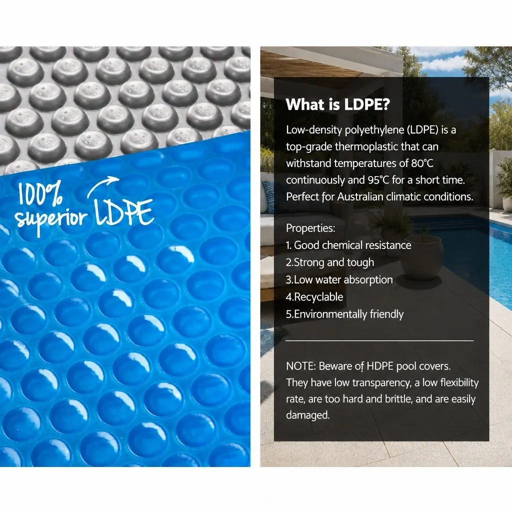 Pool Cover Blue 8x4.2m Solar Blanket 400 Micron Adjustable Aluminium Roller