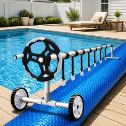 Compact 8x4.2m Pool Cover with Aluminium Roller System