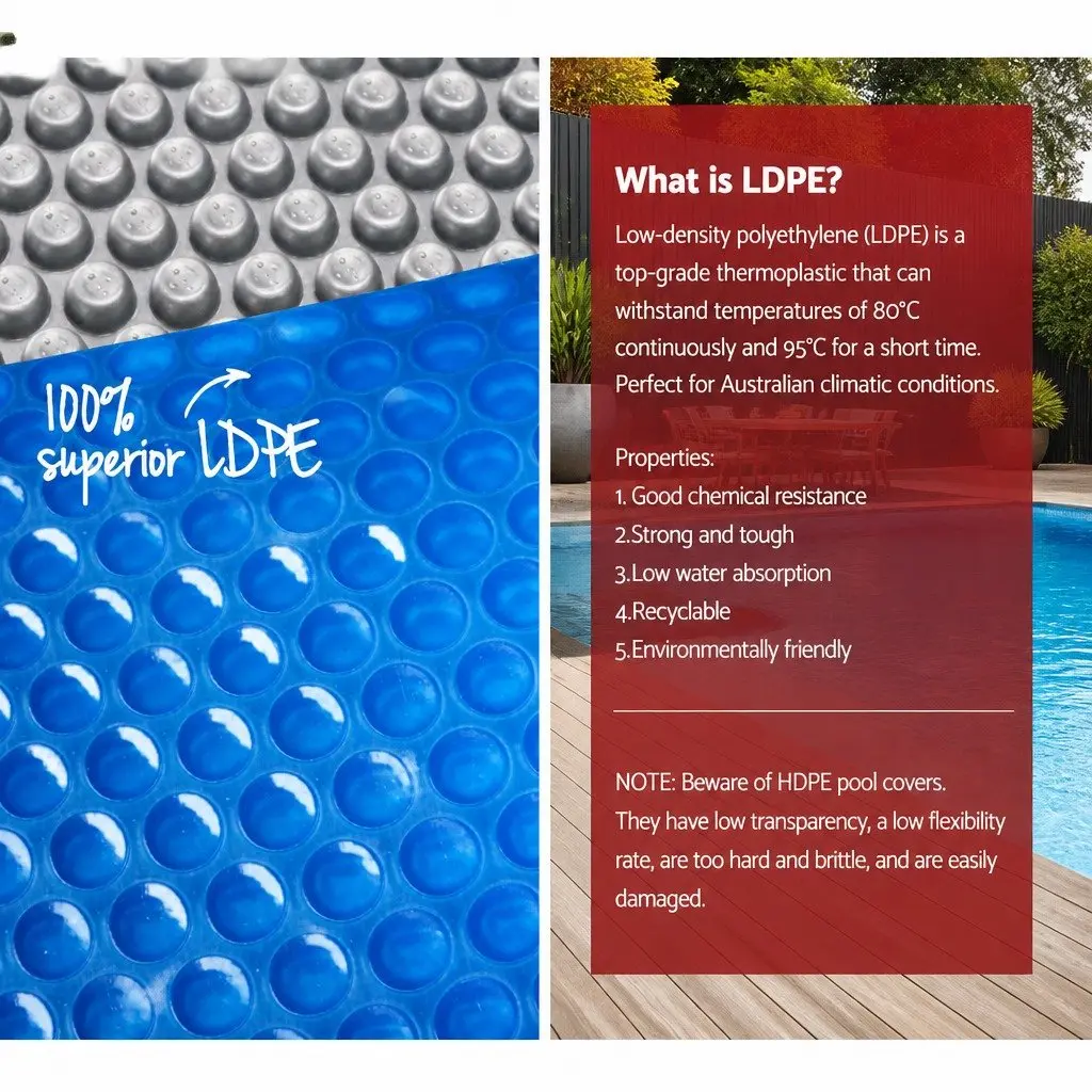 Pool Cover Blue 8x4.2m Solar Blanket 500 Micron with Adjustable Aluminium Roller
