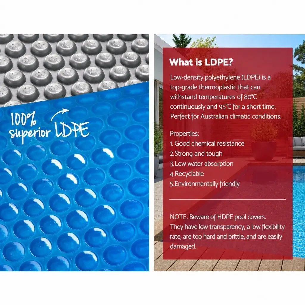 Pool Cover Blue 8x4.2m 500 Micron Solar Blanket with Aluminium Roller