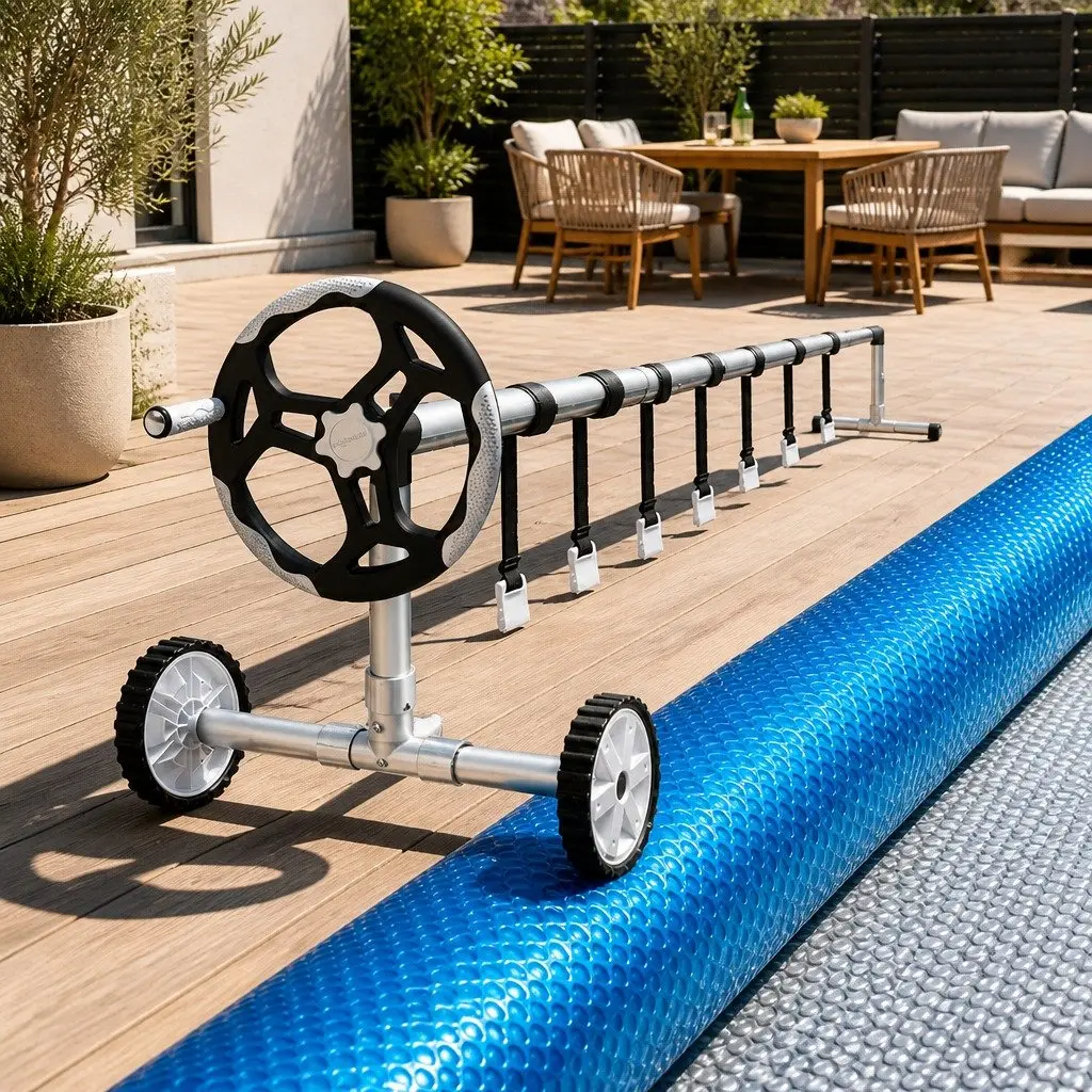 Pool Cover Blue 8x4.2m 500 Micron Solar Blanket with Aluminium Roller