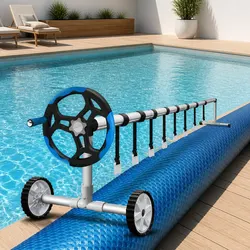 8m x 4.2m Pool Cover with Aluminium Roller for Effective Heating