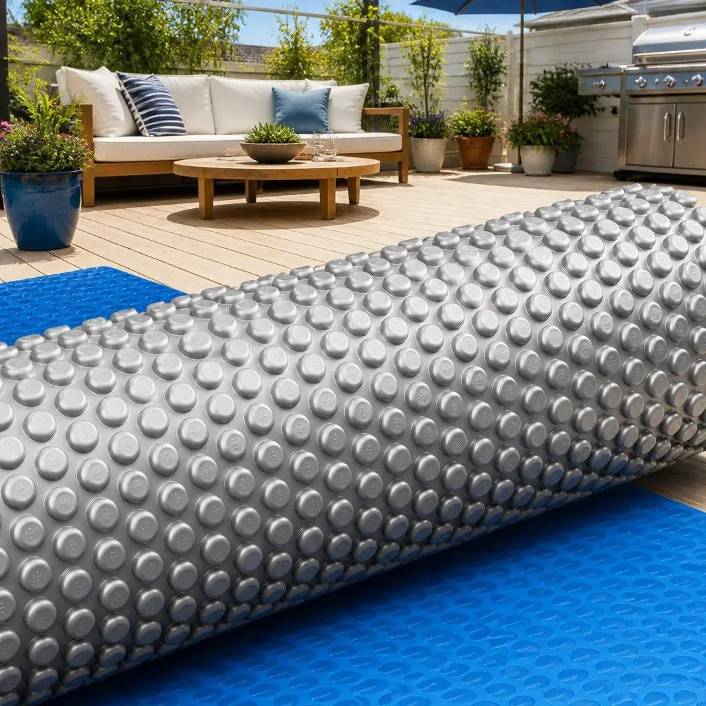 Solar Pool Cover Blue Silver 8x4.2m 600 Micron Bubble Heat Blanket Isothermal