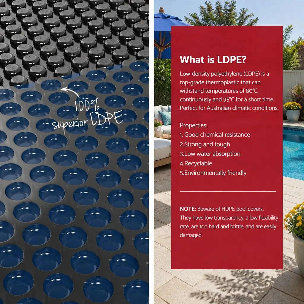 Solar Pool Cover Blue 8.5x4.2m 600 Micron with Aluminium Roller System