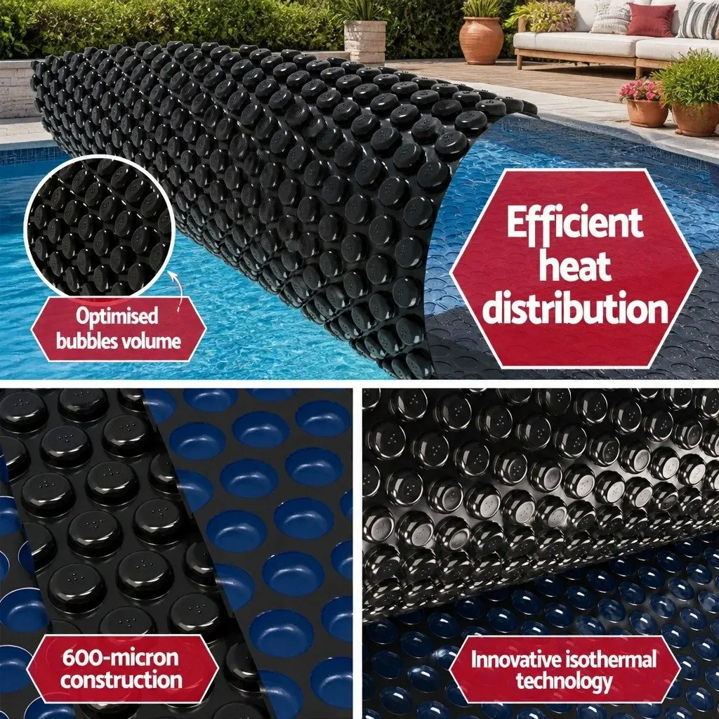 Solar Pool Cover Blue 9.5m x 5m 600 Micron Bubble Heat Blanket