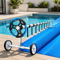 Compact 9.5x5m Solar Pool Cover with Roller – Easy Setup