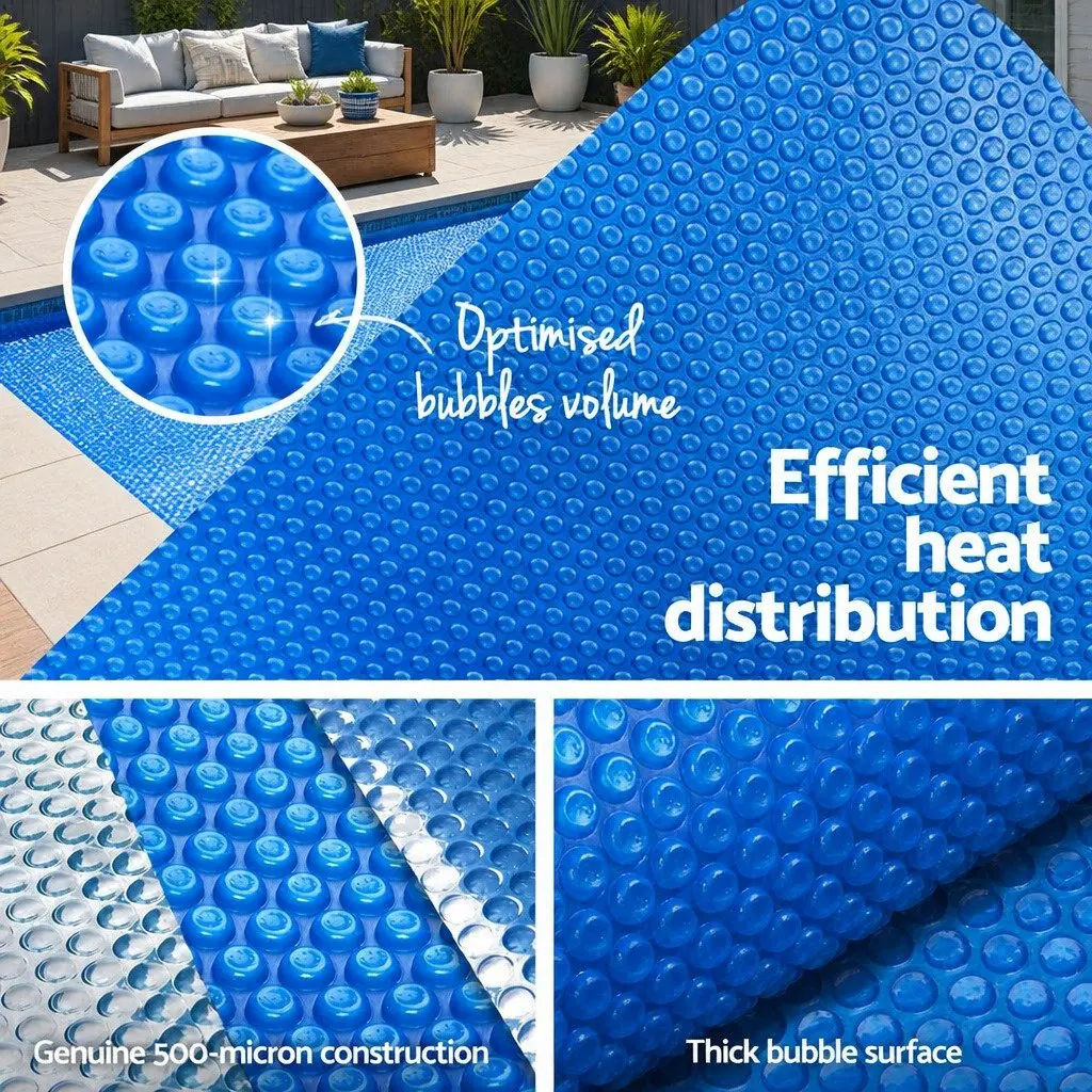 Solar Pool Cover 9.5x5m 500 Micron Blue Swimming Pool Blanket Thermal Bubble