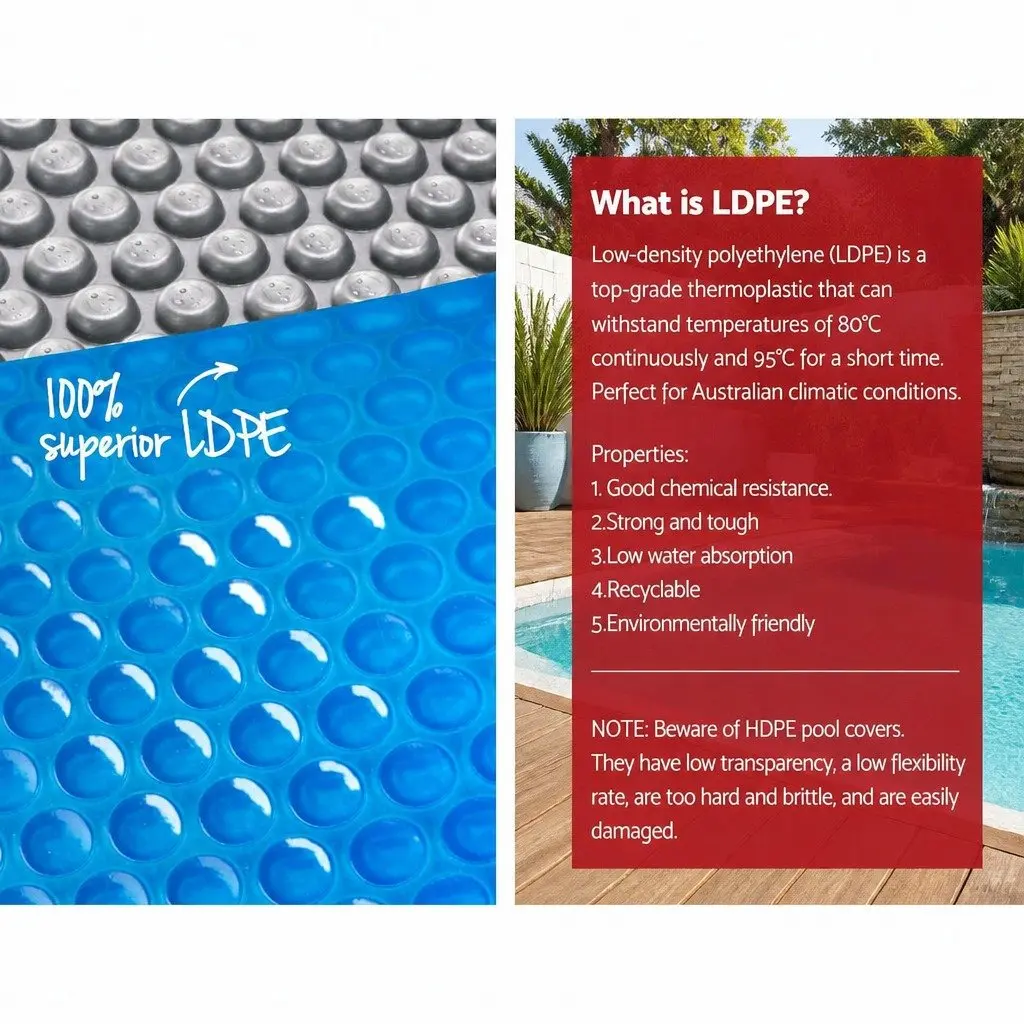 Solar Pool Cover Blue 9.5m x 5m 400 Micron Bubble Heat Retention