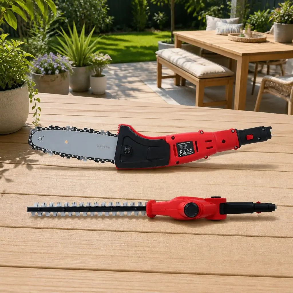 Cordless Pole Chainsaw Trimmer 20V Lithium Battery 8 Inch Cutting 2.7m Reach