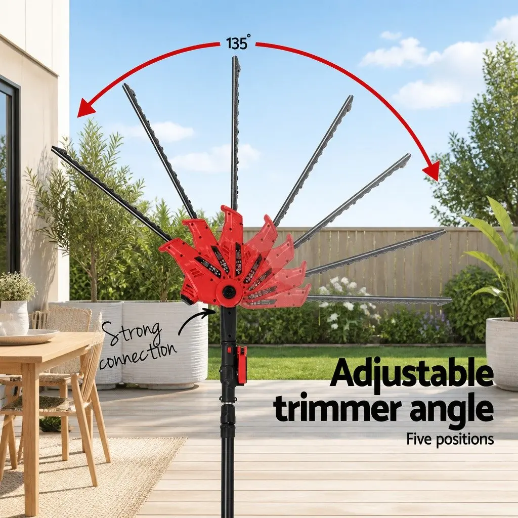 Cordless Pole Chainsaw Trimmer 20V Lithium Battery 8 Inch Cutting 2.7m Reach