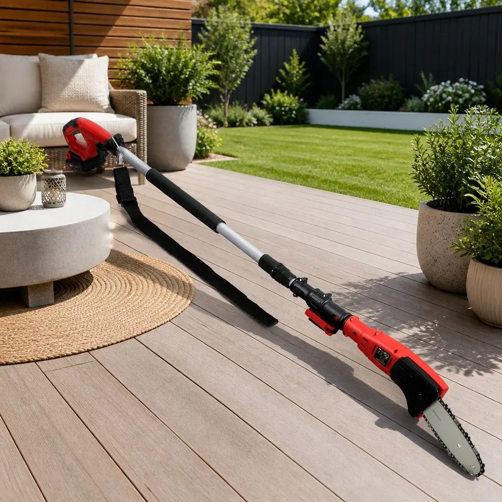 Cordless Pole Chainsaw 20V Lithium Battery 8 Inch Bar Electric Pruner Long Reach