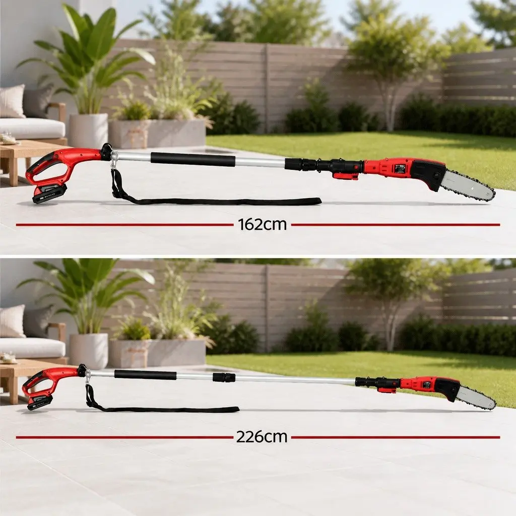 Cordless Pole Chainsaw 20V Lithium Battery 8 Inch Bar Electric Pruner Long Reach