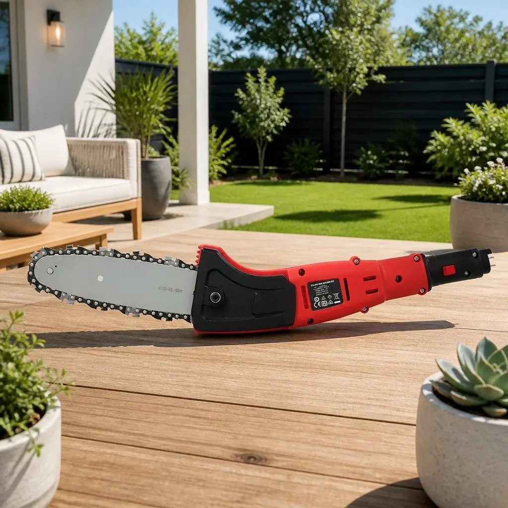 Cordless Pole Chainsaw 20V Lithium Battery 8 Inch Bar Electric Pruner Long Reach