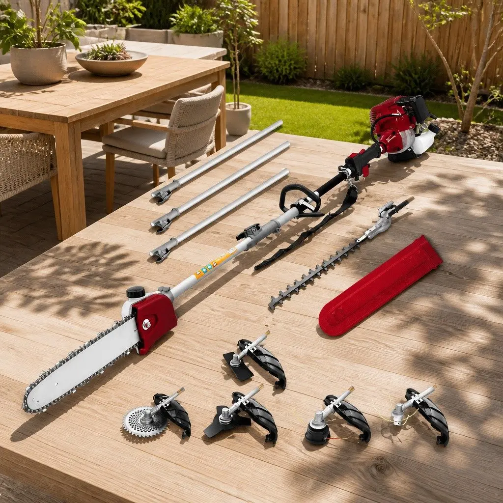 4 Stroke Pole Chainsaw Petrol Hedge Trimmer Tree Pruner 12 Inch 7 in 1