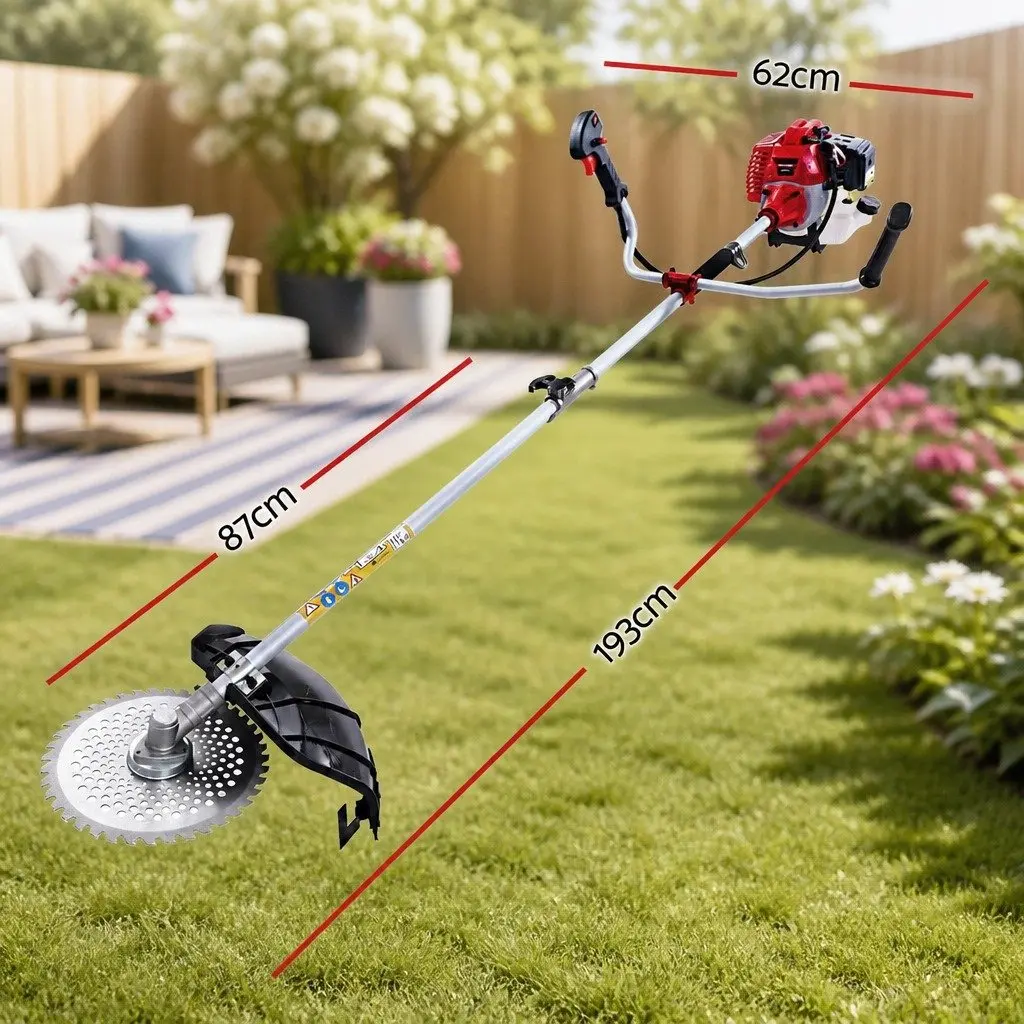 Pole Chainsaw Red 52cc 5 In 1 Multi-Tool with Circular Saw Brush Cutter Whipper Snipper