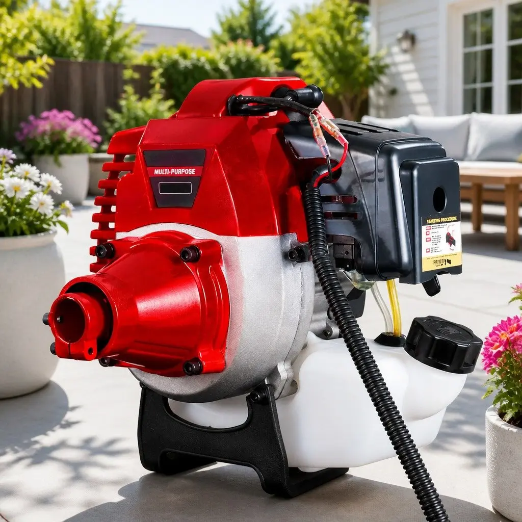 Pole Chainsaw Red 52cc 5 In 1 Multi-Tool with Circular Saw Brush Cutter Whipper Snipper