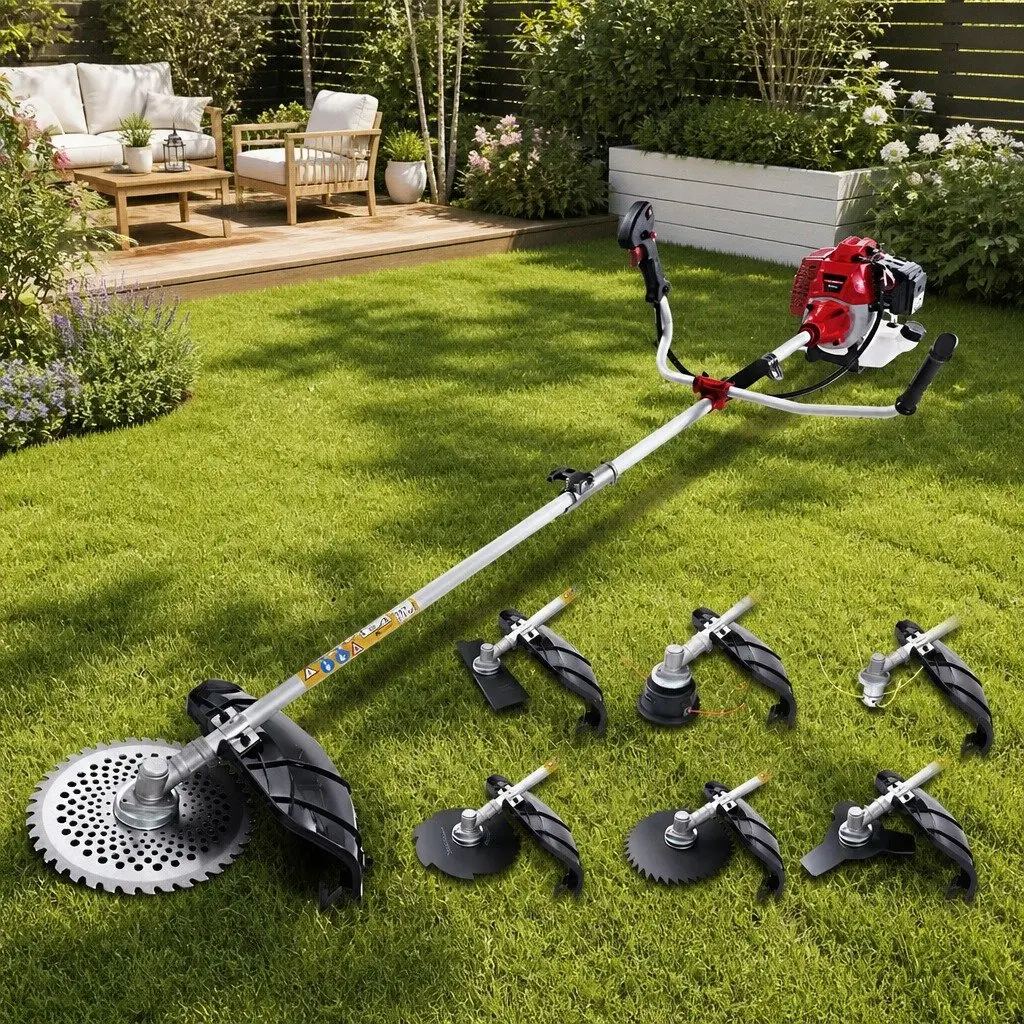 2 Stroke Pole Chainsaw Petrol Hedge Trimmer Tree Pruner 7 in 1 Multi Tool
