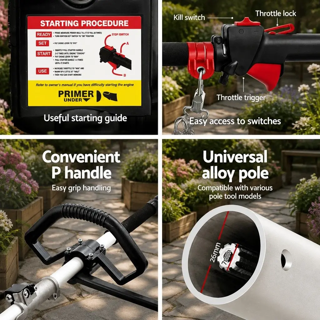 65CC Pole Chainsaw Hedge Trimmer for Home Use