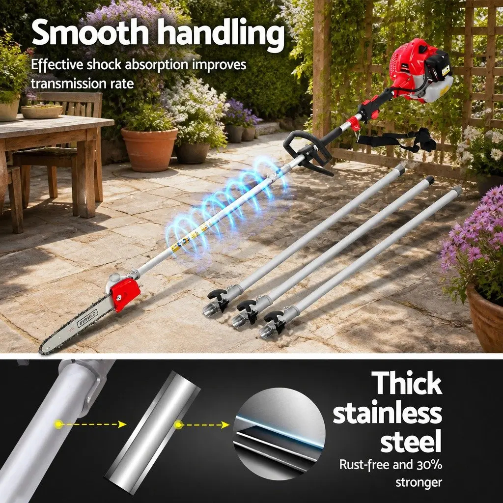 Pole Chainsaw 65CC Petrol 12in Chain Saw 5.6m Reach Extension Pruning Tool