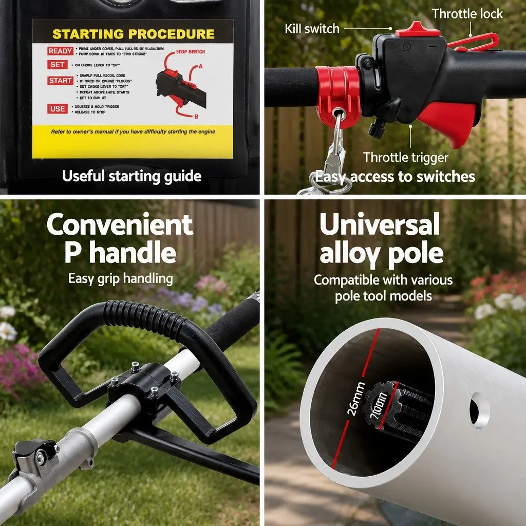 63cc Pole Chainsaw for Easy High Branch Cutting