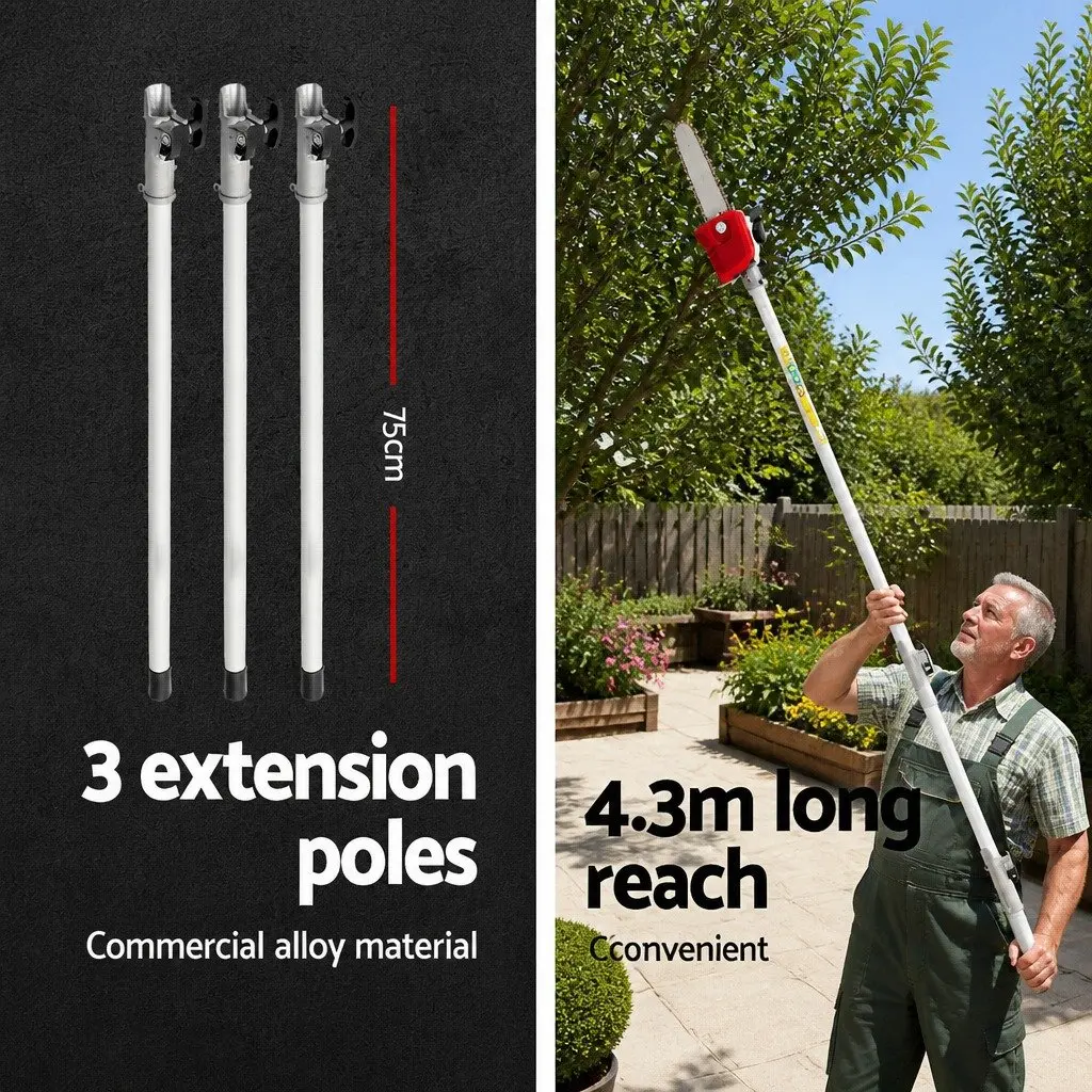 Pole Chainsaw with 12 Inch Bar for Trees
