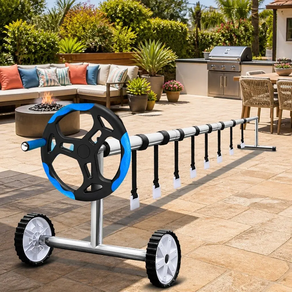 Pool Cover Roller Blue 5.5m Adjustable Aluminium Swimming Pool Solar Blanket Reel