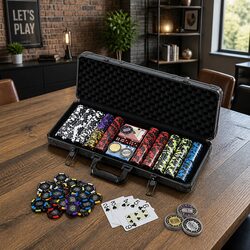 Compact Poker Chip Set with 500 Heavyweight Chips