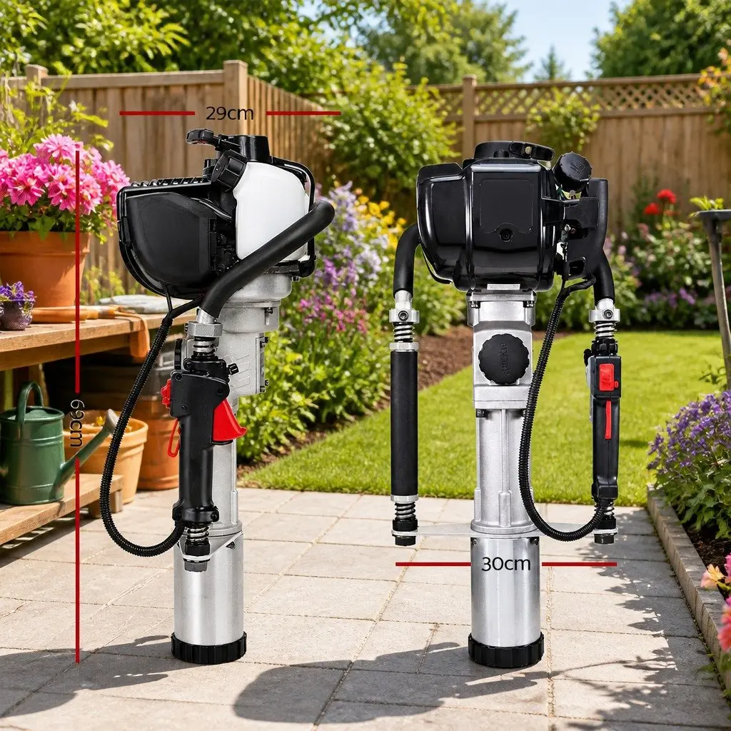 Petrol Post Driver 38CC 4-Stroke Rammer Pile Star Picket Fence Power Tool