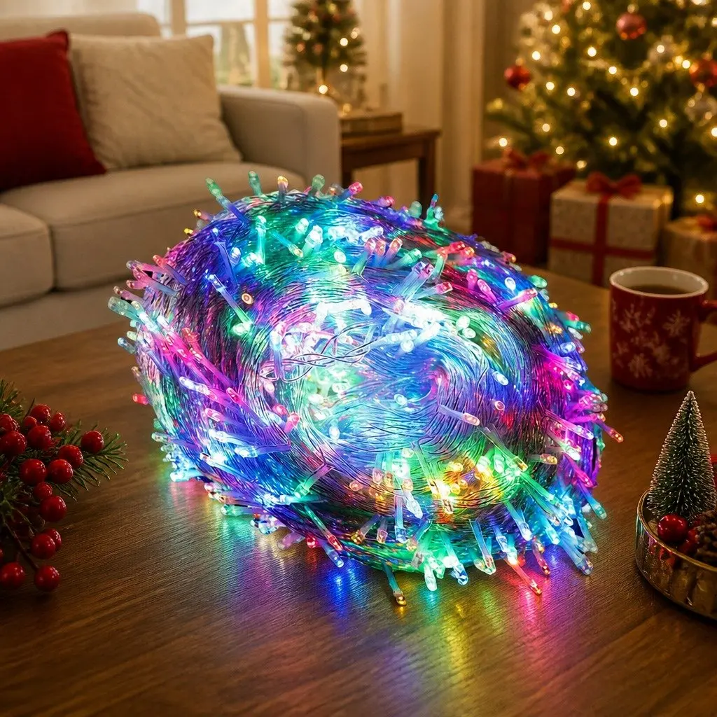 LED Christmas Net Lights Cool White 4m x 6m Waterproof 8 Lighting Modes