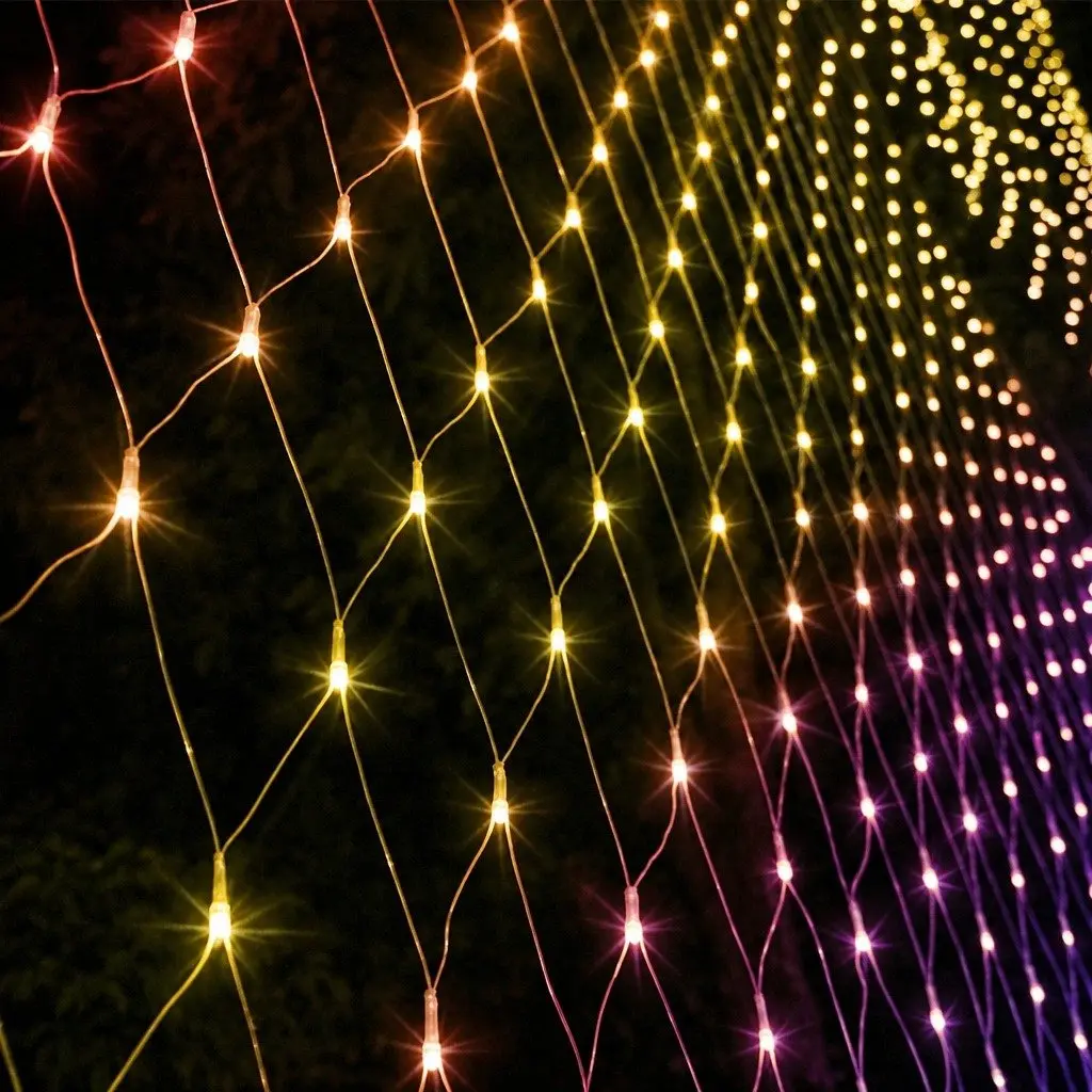 LED Christmas Net Lights Cool White 4m x 6m Waterproof 8 Lighting Modes
