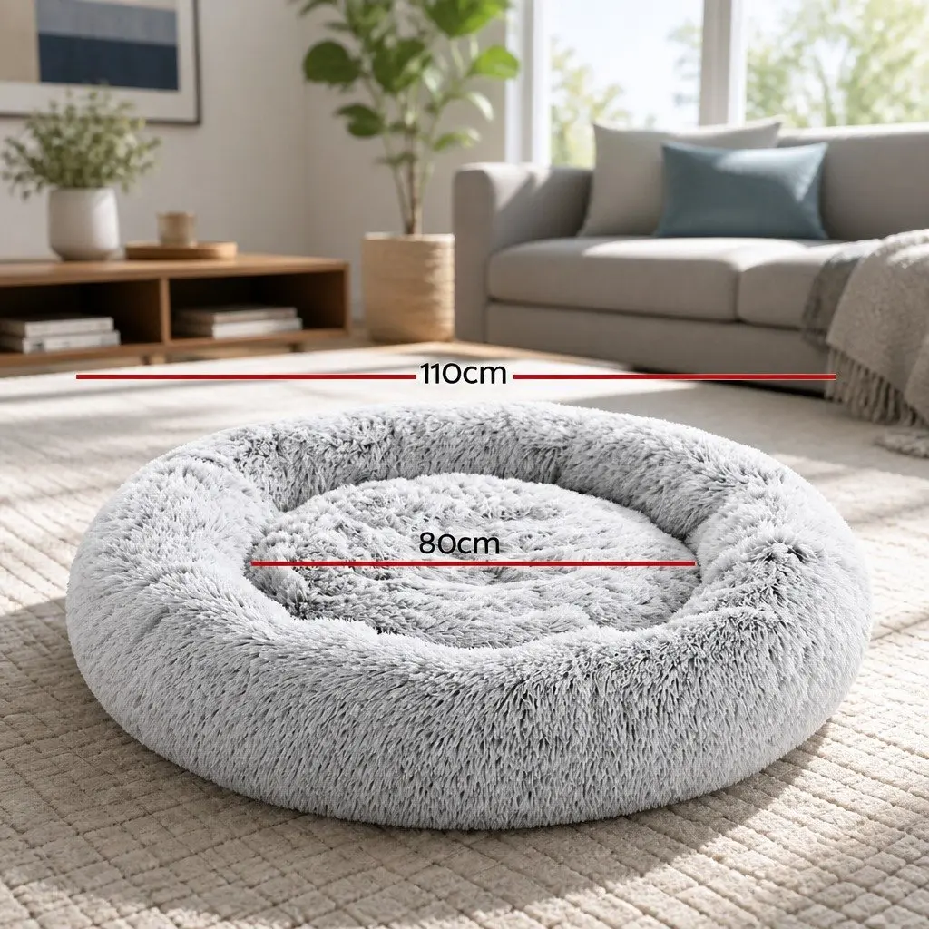 Dog Bed Extra Large Light Charcoal Soft Plush Non-Slip Base
