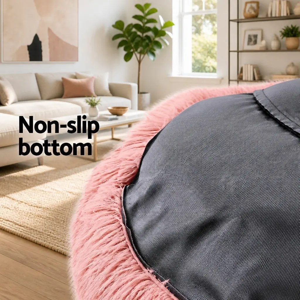 Extra Large Pet Bed Pink 110cm Soft Plush Washable Cover