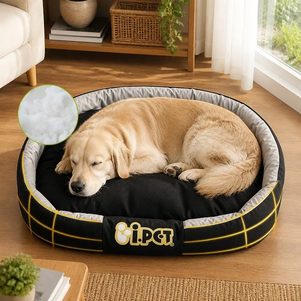 Dog Bed Black XXL Soft Cushion Mat Washable 130x90x26cm