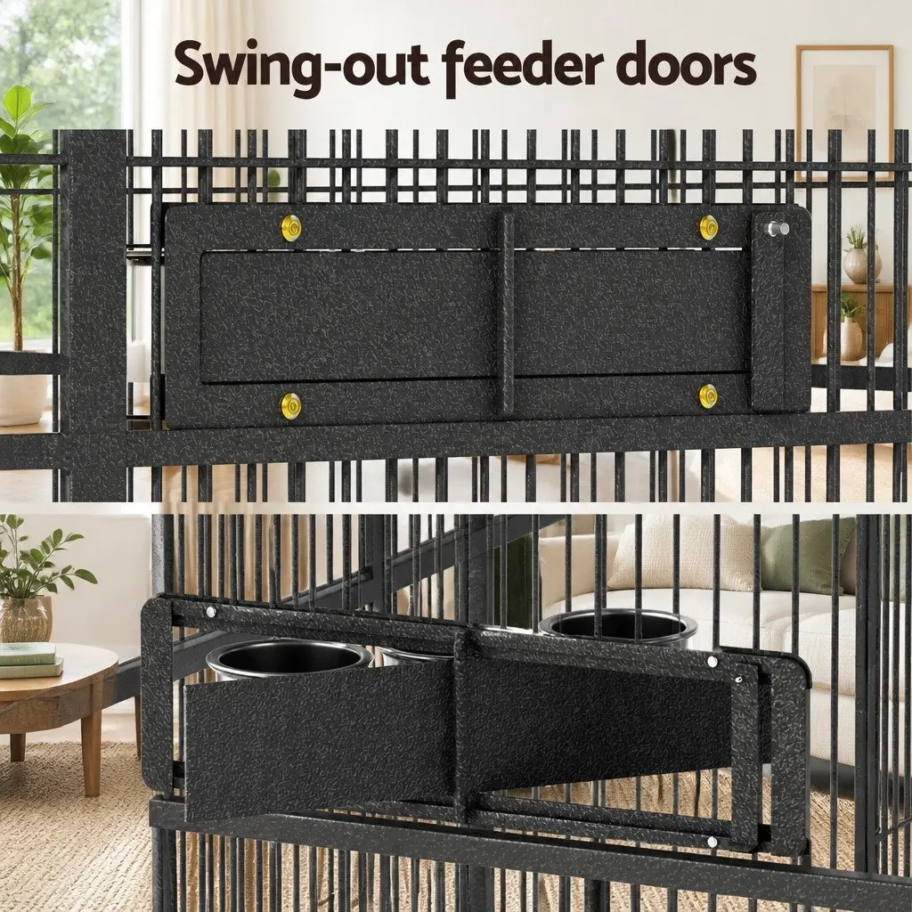 Large Walk-in Aviary Bird Cage Parrot Macaw Cockatoo Pet Enclosure 203cm Black