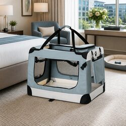 Compact 2XL Pet Carrier for Safe Travel - Blue